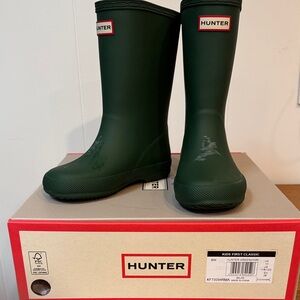 Hunter Kids Dark Green Boots